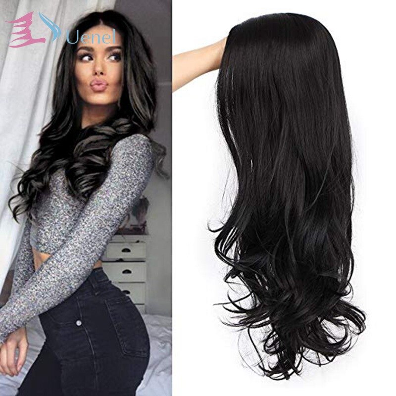 Women&s Synthetic Wig Big Wave Long Curly Hair Dyeing Gradient Party Wig Middle Part Full Mechanism Hair